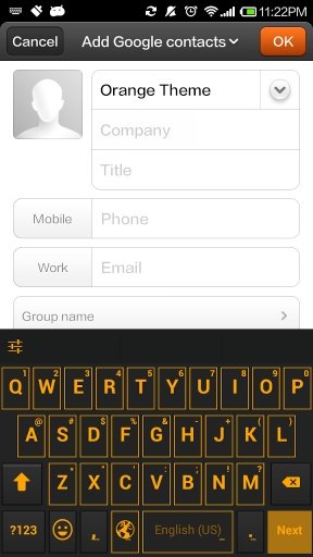 Orange Neon Theme KK Keyboard截图6