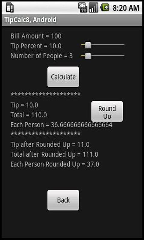 TipCalculator Round Up截图2