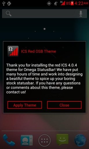 ICS Red Omega StatusBar Theme截图7