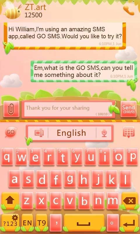 Cute Garden Go keyboard Theme截图1