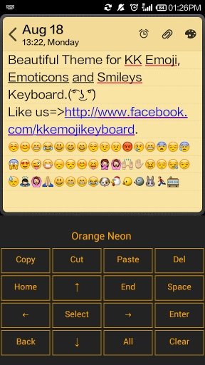 Orange Neon Theme KK Keyboard截图2