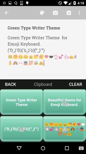 Green Type Writer Emoji Keyboard截图4