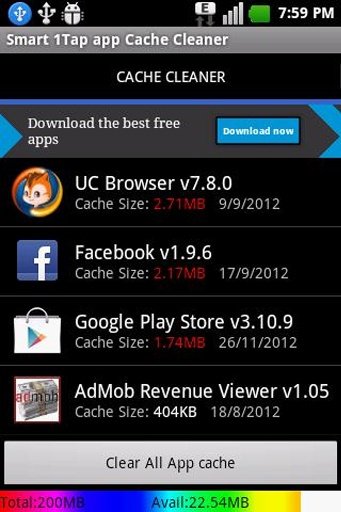 Smart 1Tap app Cache Cleaner截图2