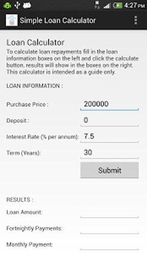 Simple Loan Calculator截图1