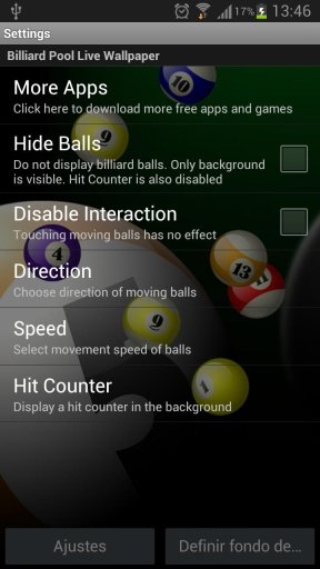 Billiard Balls Live Wallpaper截图2