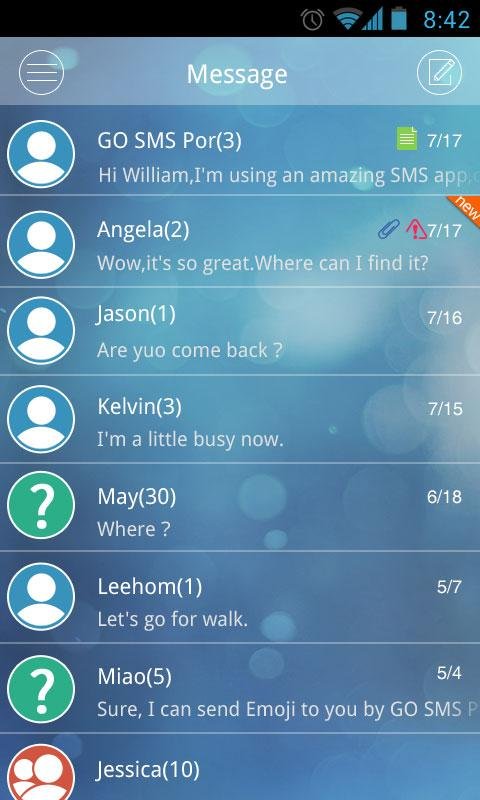 GO SMS Pro Briefness Theme EX截图1