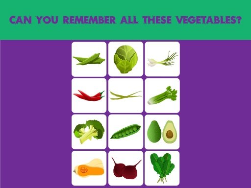 Vegetables Match: Memory Game截图4