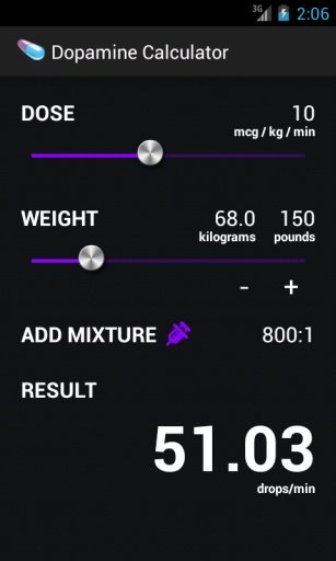 Paramedic Dopamine Calculator截图1