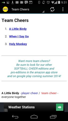 Softball Cheers 2014 Edition 1截图1