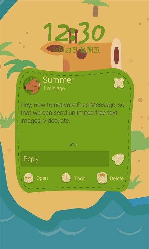 (FREE)GO SMS FOX THEME截图2