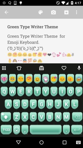 Green Type Writer Emoji Keyboard截图6