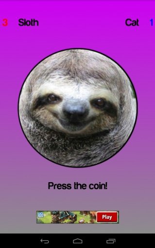 Cat or Sloth Coin Toss截图2