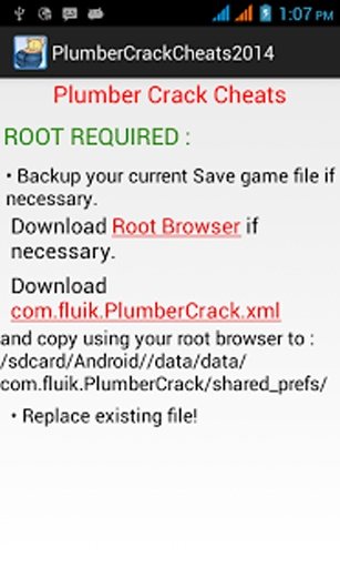 Plumber Crack Cheat Codes 2014截图2