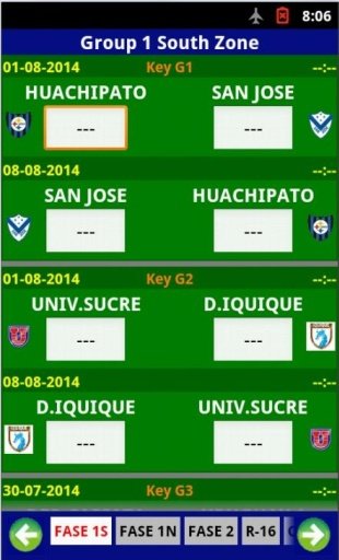 Fixture South American cup2014截图2