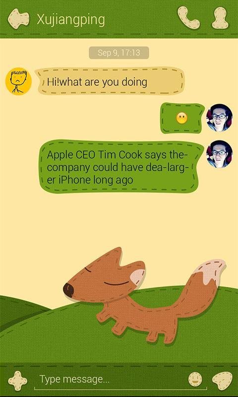 (FREE)GO SMS FOX THEME截图8