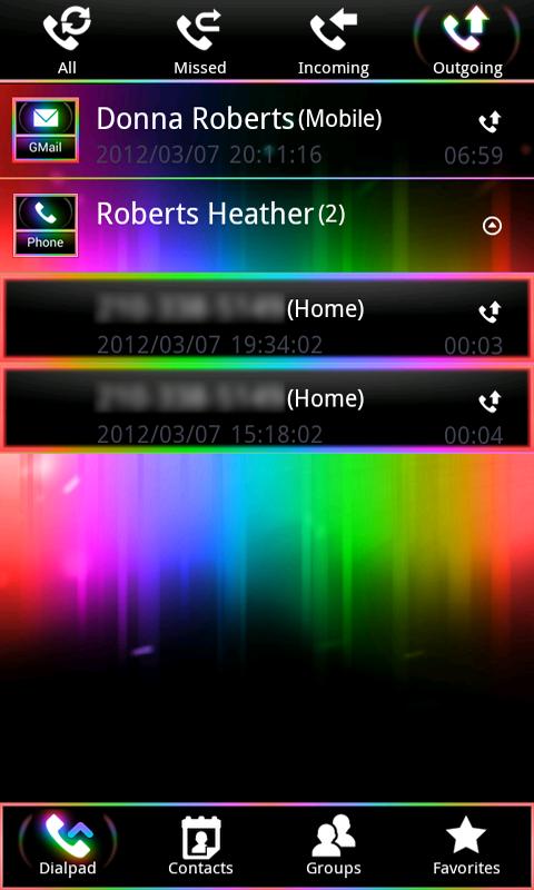 Rainbow ICS GO Contacts Themes截图2