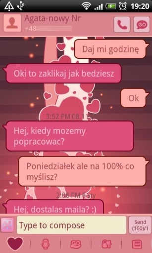 GO SMS Pro Bijou Hearts Theme截图4