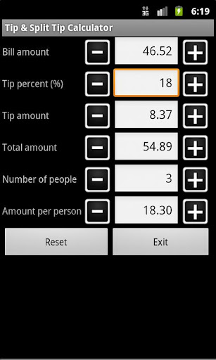 Tip &amp; Split Tip Calculator截图2