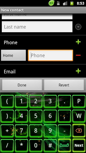 GO Keyboard Green Flame theme截图2