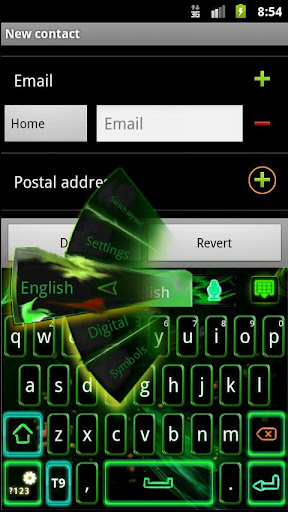 GO Keyboard Green Flame theme截图4