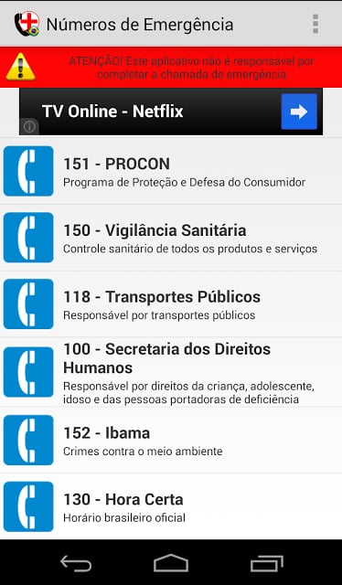 Brazilian Emergency Numbers截图1