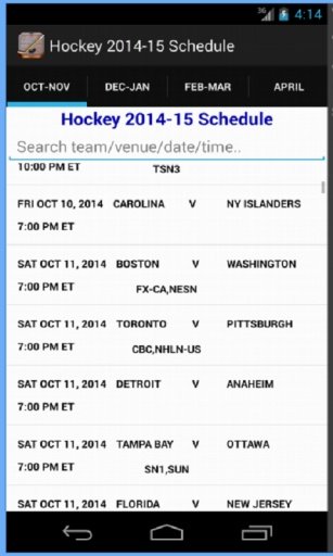 Hockey 2014-2015 Schedule截图3