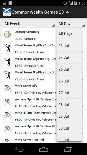 Glasgow 14 Game Event Schedule截图5