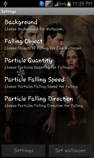 Twilight HD Falling LWP截图5