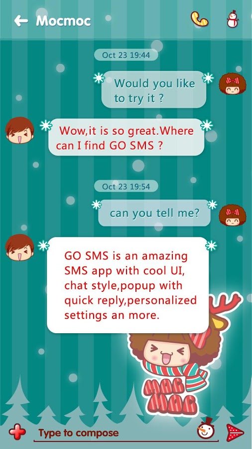 GO SMS CHRISTMAS MOCMOC THEME截图8