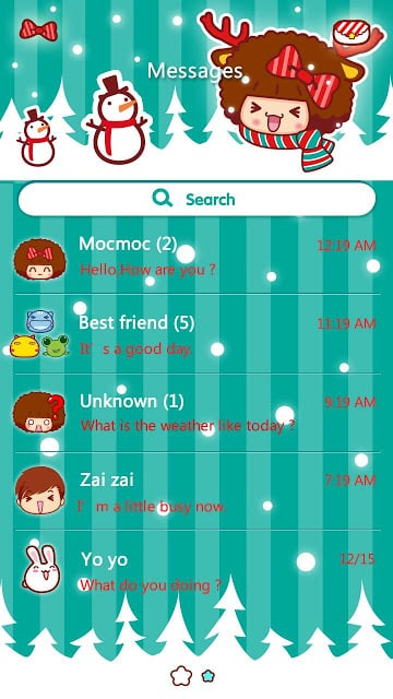 GO SMS CHRISTMAS MOCMOC THEME截图5