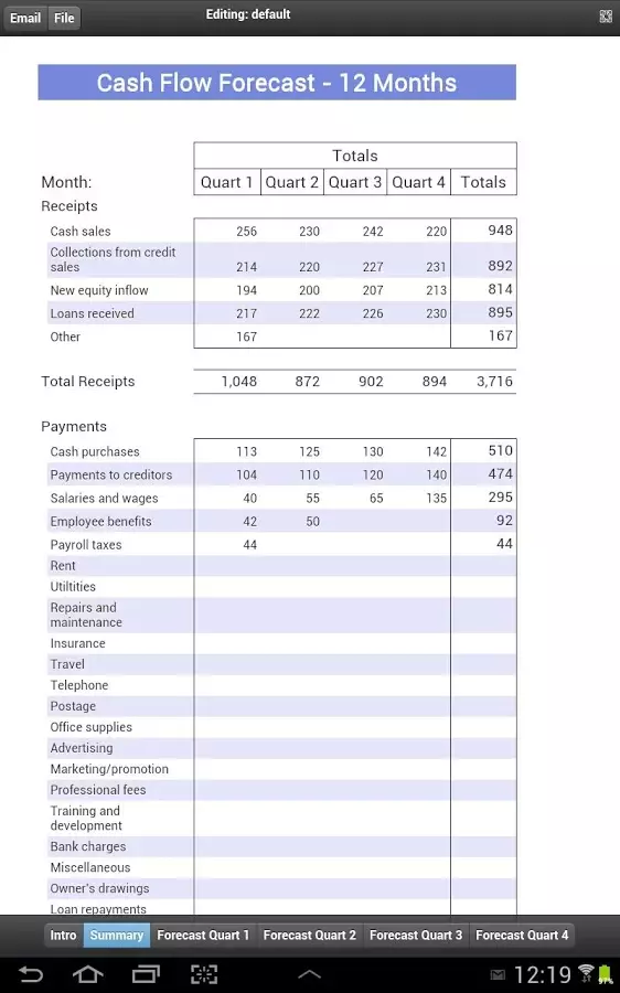 Yearly Cash Flow Forecast截图5