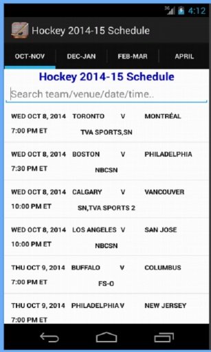 Hockey 2014-2015 Schedule截图5