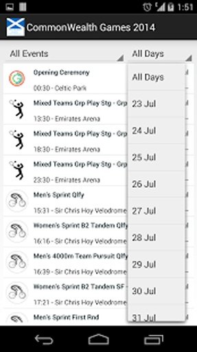 Glasgow 14 Game Event Schedule截图4