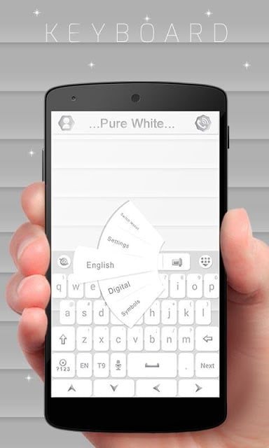 Pure White GO Keyboard Theme截图5