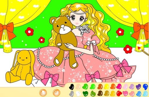 Princess coloring paint截图1