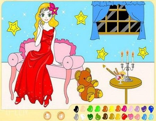 Princess coloring paint截图2