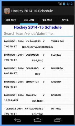 Hockey 2014-2015 Schedule截图2