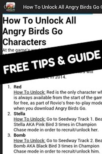 Angry Birds Go Cheats &amp; Tips截图7