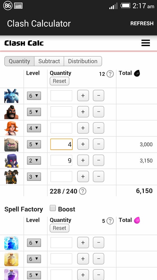 Clash Resources Calculator截图1