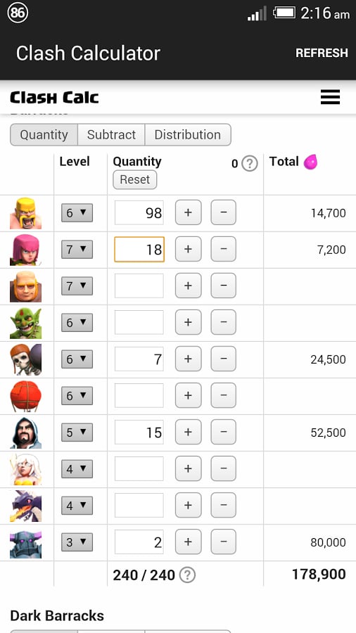 Clash Resources Calculator截图3