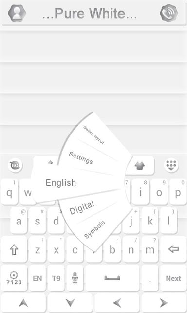 Pure White GO Keyboard Theme截图4