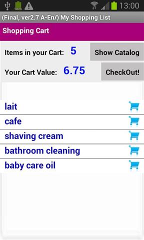 我的日常购物清单 my Daily Shopping Lists(Beta版)截图1