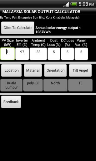 Malaysia Solar Calculator截图1