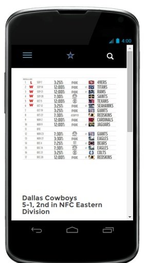 Dallas Cowboys Schedule 2014 2015截图1