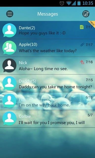 GO SMS Pro Clean Theme EX截图7