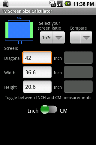 TV Screen Size Calculator截图1