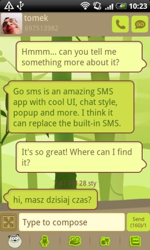 GO SMS Bamboo Panda Theme截图6