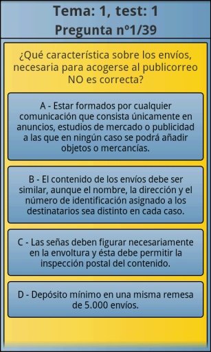 Correos Test Examenes Free截图3