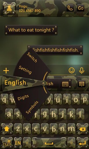 Camo Emoji GO Keyboard Theme截图1