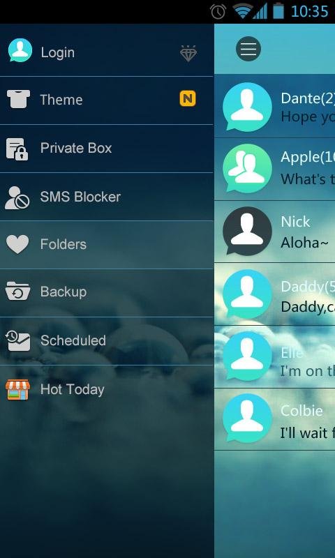 GO SMS Pro Clean Theme EX截图6